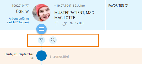 Filter in Karteikarte anzeigen