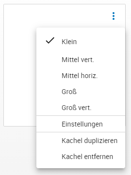 Kachel - Kontextmenü