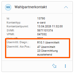 Kontakt mit Abr.Pos, die zwar verrechnet ab noch nicht übermittelt wurde Kontakt mit Abr.Pos, die zwar verrechnet ab noch nicht übermittelt wurde