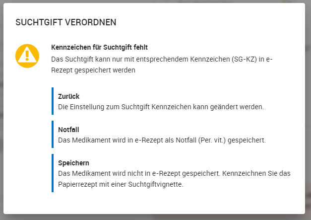 Speichern der SG-Verordnung ohne Kennzeichen