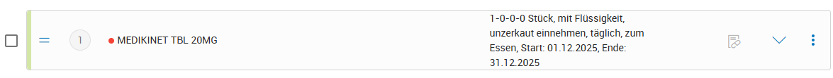 Ansicht im Medikationsplan 