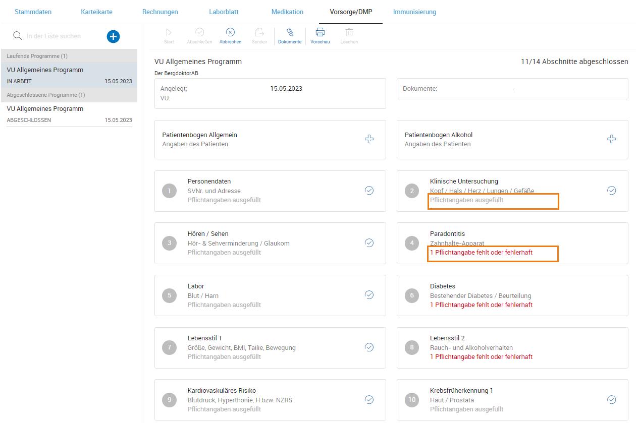 Übersicht der VU Dokumentation Übersicht der VU Dokumentation