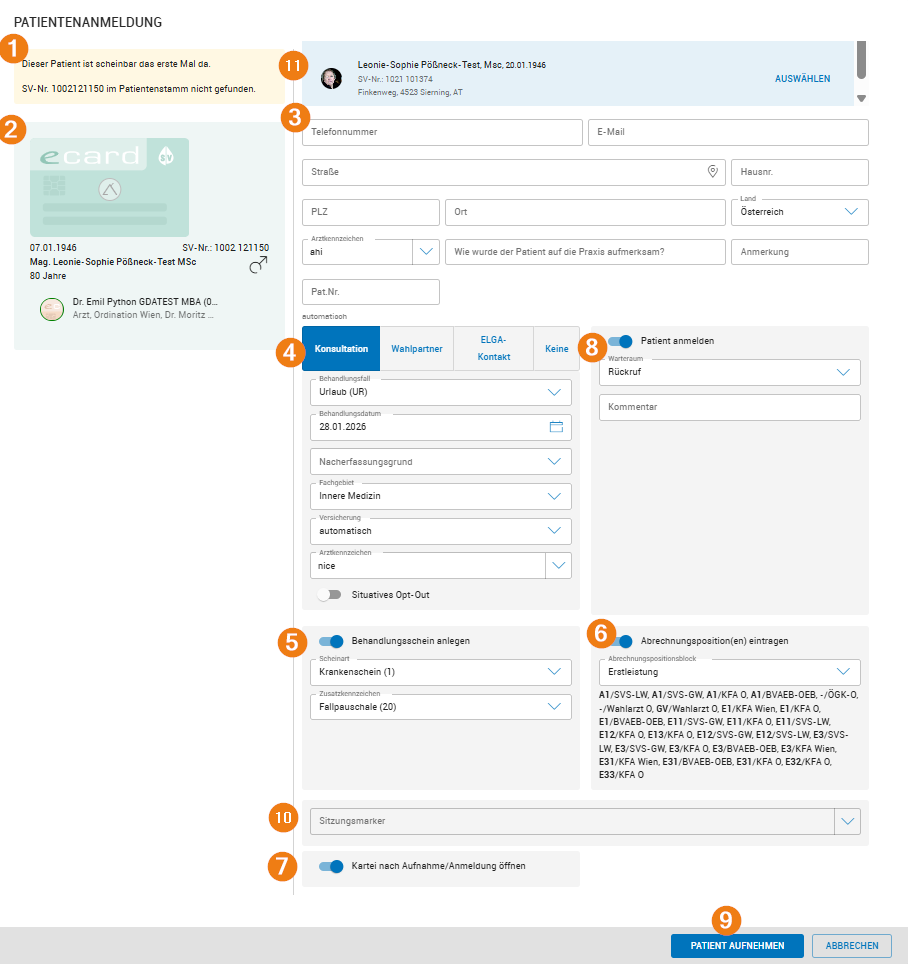 Aufbau Patientenanmeldung Aufbau Patientenanmeldung