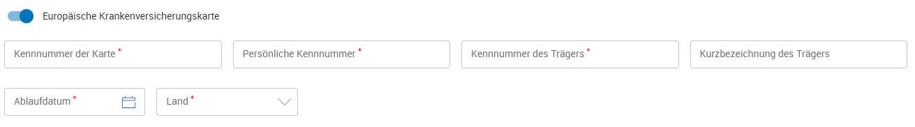 Daten der Europäischen Krankenversicherungskarte erfassen