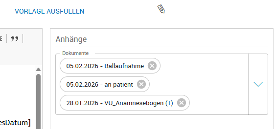bereits angehängte Dateien bereits angehängte Dateien
