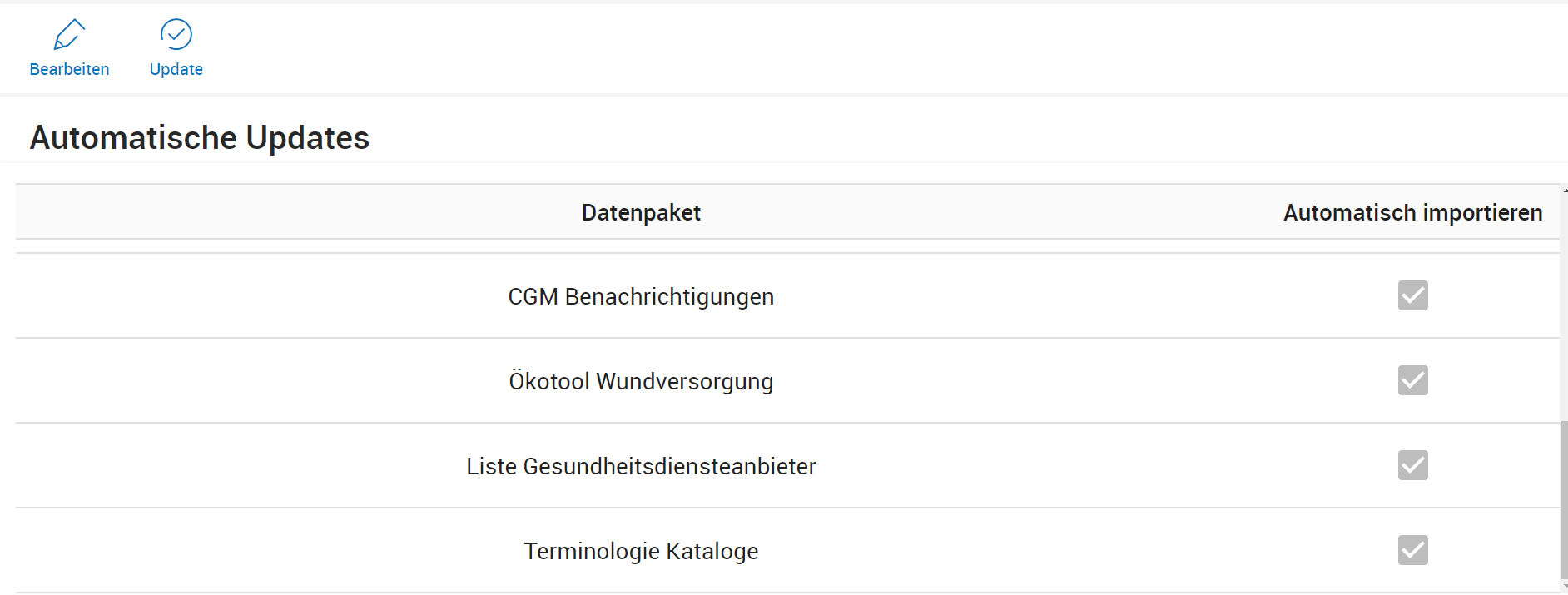 Einstellung zu Automatischen Updates Einstellung zu Automatischen Updates