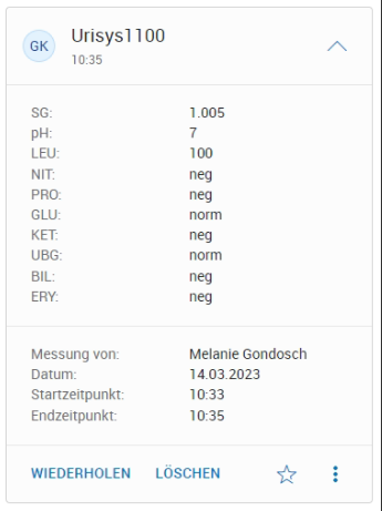Kontextkarte der erledigten Analyse durch Urisys1100