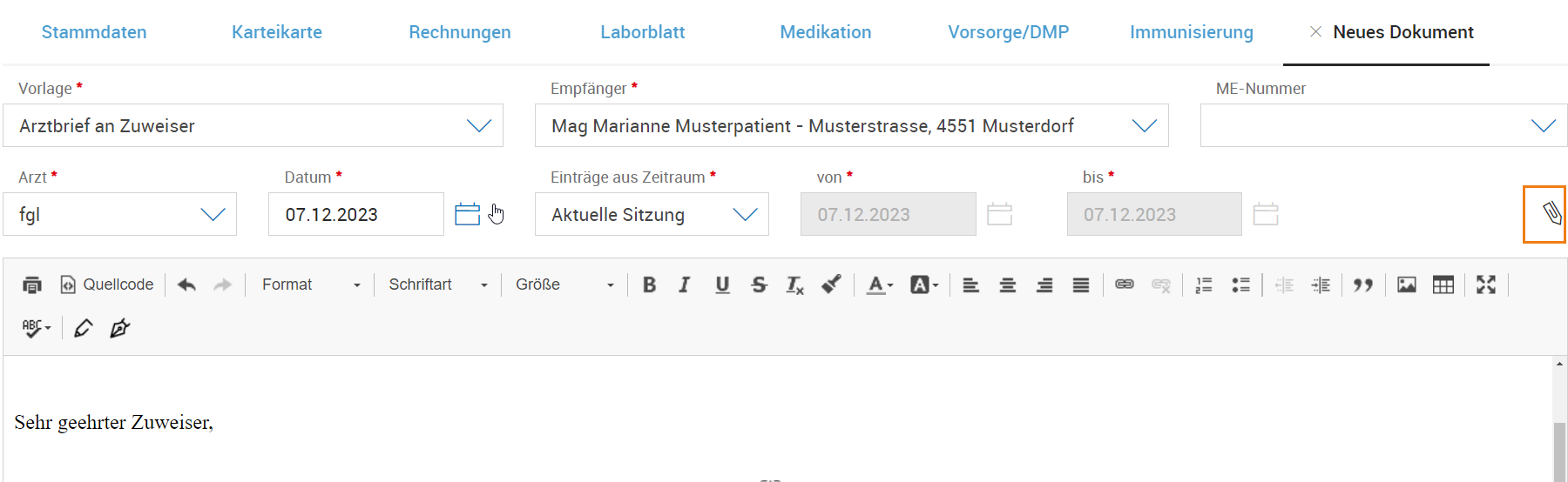 Anhänge auswählen