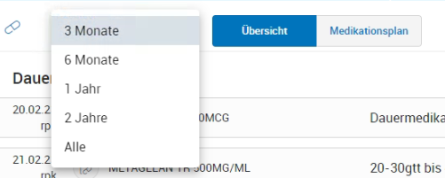 Zeitraum ändern
