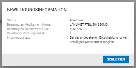 Bewilligungsantwort anzeigen
