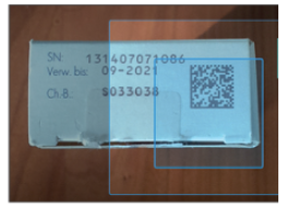 Datamatrixcode auf Impfstoffpackung