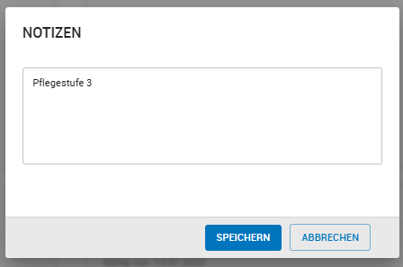 Notiz zum Patienten eintragen