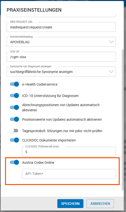 Einstellung  zu Austria Codex Online
