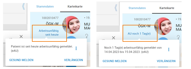 Info zur AU im Patientenheader