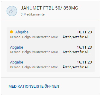 BEFUND-COCKPIT - Kontextbereich - e-Medikation
