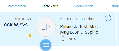 besser lesbarer Patientenname in der Karteikarte besser lesbarer Patientenname in der Karteikarte