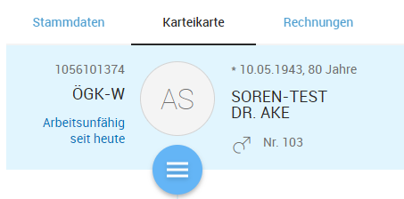 Anzeige einer AU im Patientenheader