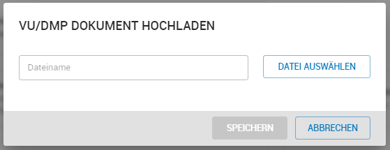 Dokument für DMP hochladen Dokument für DMP hochladen