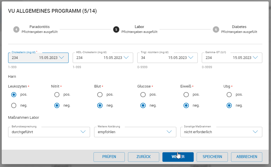Dokumentation der einzelnen Bereiche der VU Dokumentation der einzelnen Bereiche der VU
