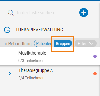 Ansicht Gruppentherapie 