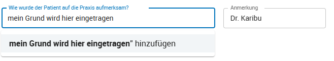 Grund, wie Patient auf Praxis aufmerksam wurde Grund, wie Patient auf Praxis aufmerksam wurde