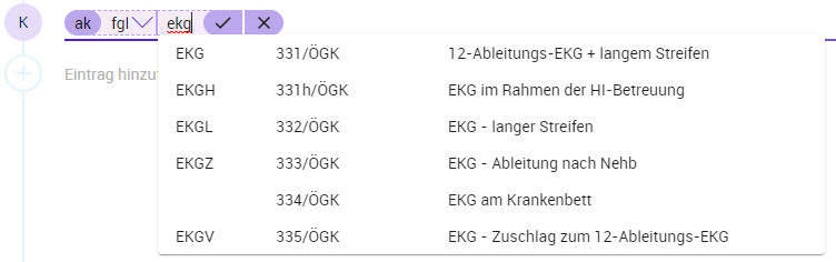 Abrechnungsposition erfassen