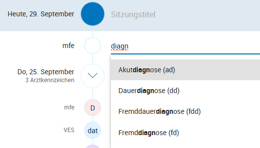 Dropdownmenümit Auswahlmöglichkeiten.