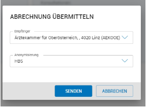 Empfänger und Anonymsierungsart wählen