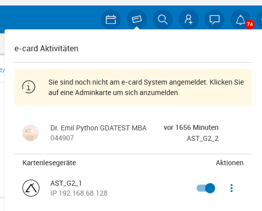 e-card Symbol zur Anmeldung e-card Symbol zur Anmeldung