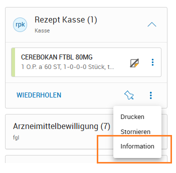 Detailinformmationen je Karteikarteneintrag