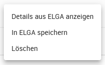 Kontextmenü der Impfung zum Hochladen einer Impfung