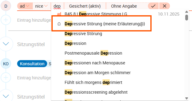 Eigene Diagnose bei einem Patienten erfassen Eigene Diagnose bei einem Patienten erfassen