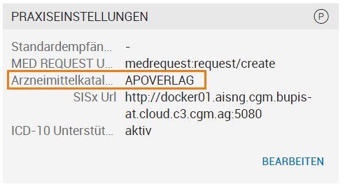 Einstellung zum verwendeten Arzneimittelkatalog Einstellung zum verwendeten Arzneimittelkatalog