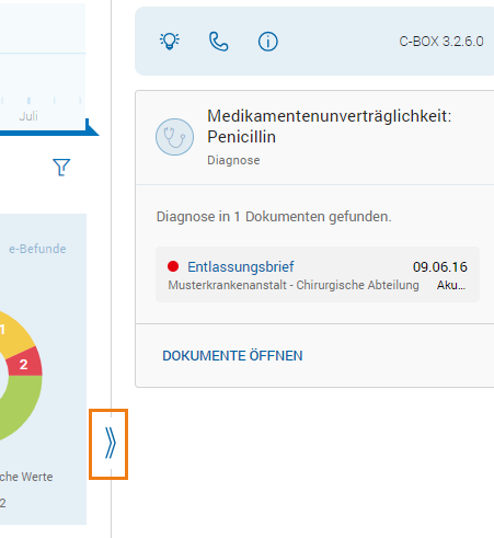 BEFUND-COCKPIT - Kontextbereich einklappen