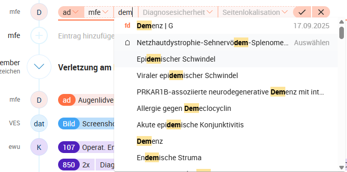 Diagnose Suchergebnisse Diagnose Suchergebnisse
