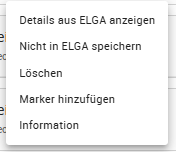 Kontextmenü wenn Impfung nicht  hochgeladen werden soll