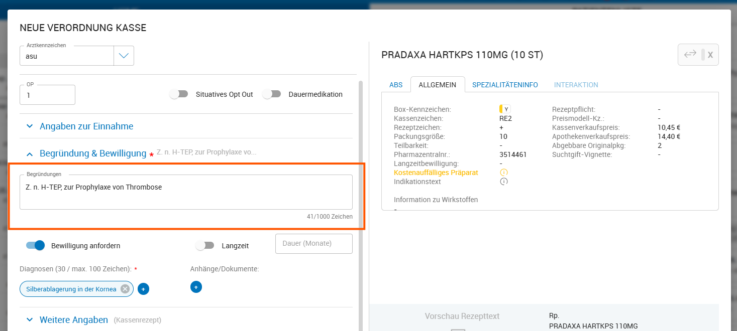 mehrzeilige Begründung für ABS Anfrage mehrzeilige Begründung für ABS Anfrage