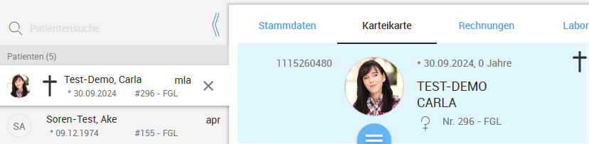 Anzeige verstorbener Patienten