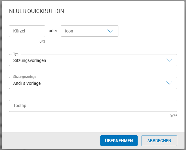 Neuer Quickbutton