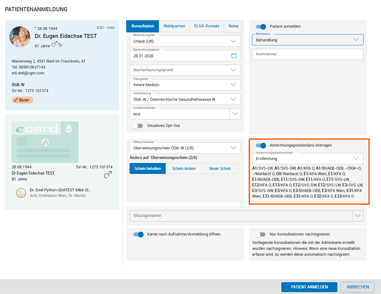 Erstleistung erfassen Erstleistung erfassen