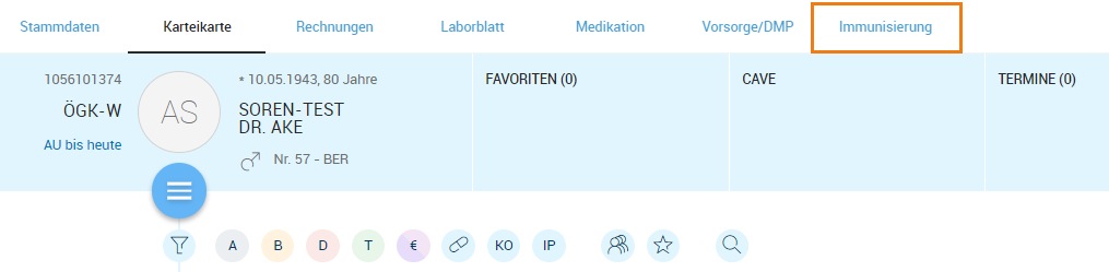 Immunisierungen des Patienten