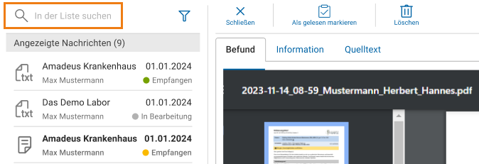 Suchfeld - Detailansicht Suchfeld - Detailansicht