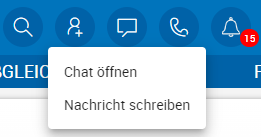 Poppermenü Chat