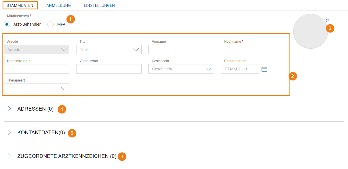 Mitarbeiterverwaltung - Stammdaten