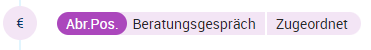eingetragene private Abrechnungsposition in der Karteikarte