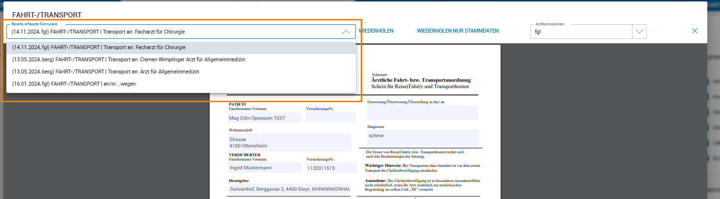 Formulare - ursprüngliche Formulare anzeigen