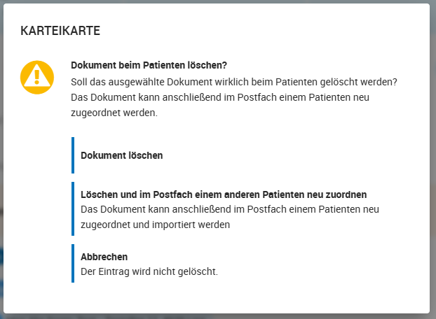 Patientenzuordnung entfernen und neue Zuordnung erstellen