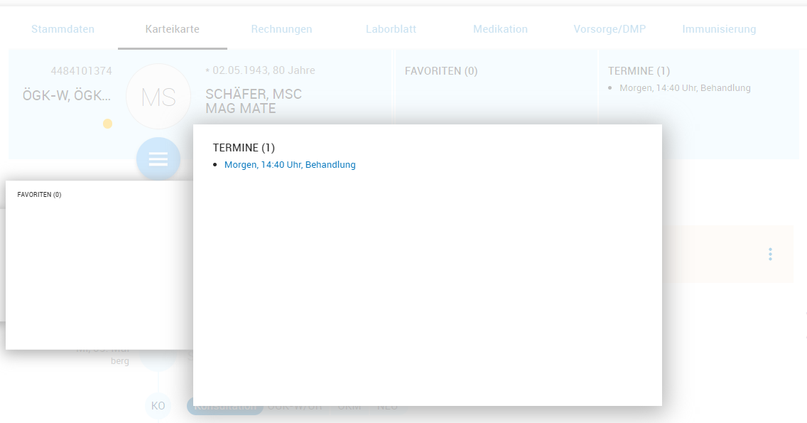Termine im Patientenheader anzeigen
