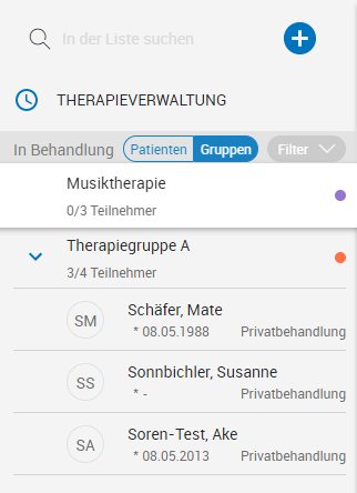 Teilnehmer einer Therapiegruppe