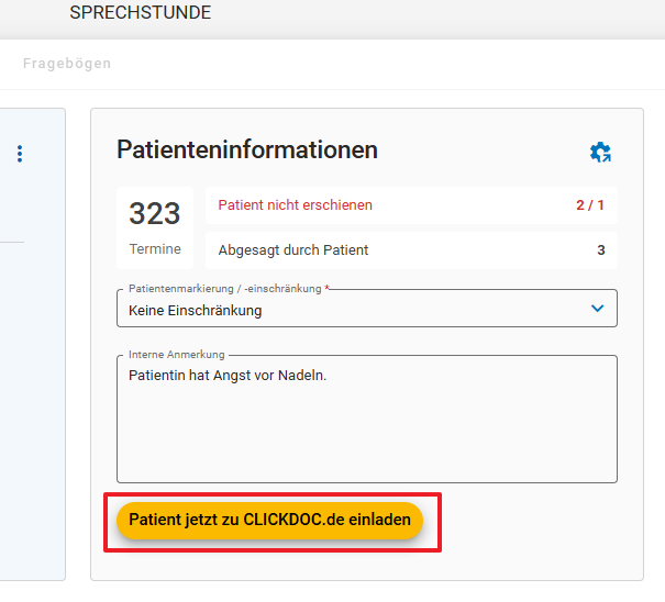 Beispiel Schaltfläche für Einladung